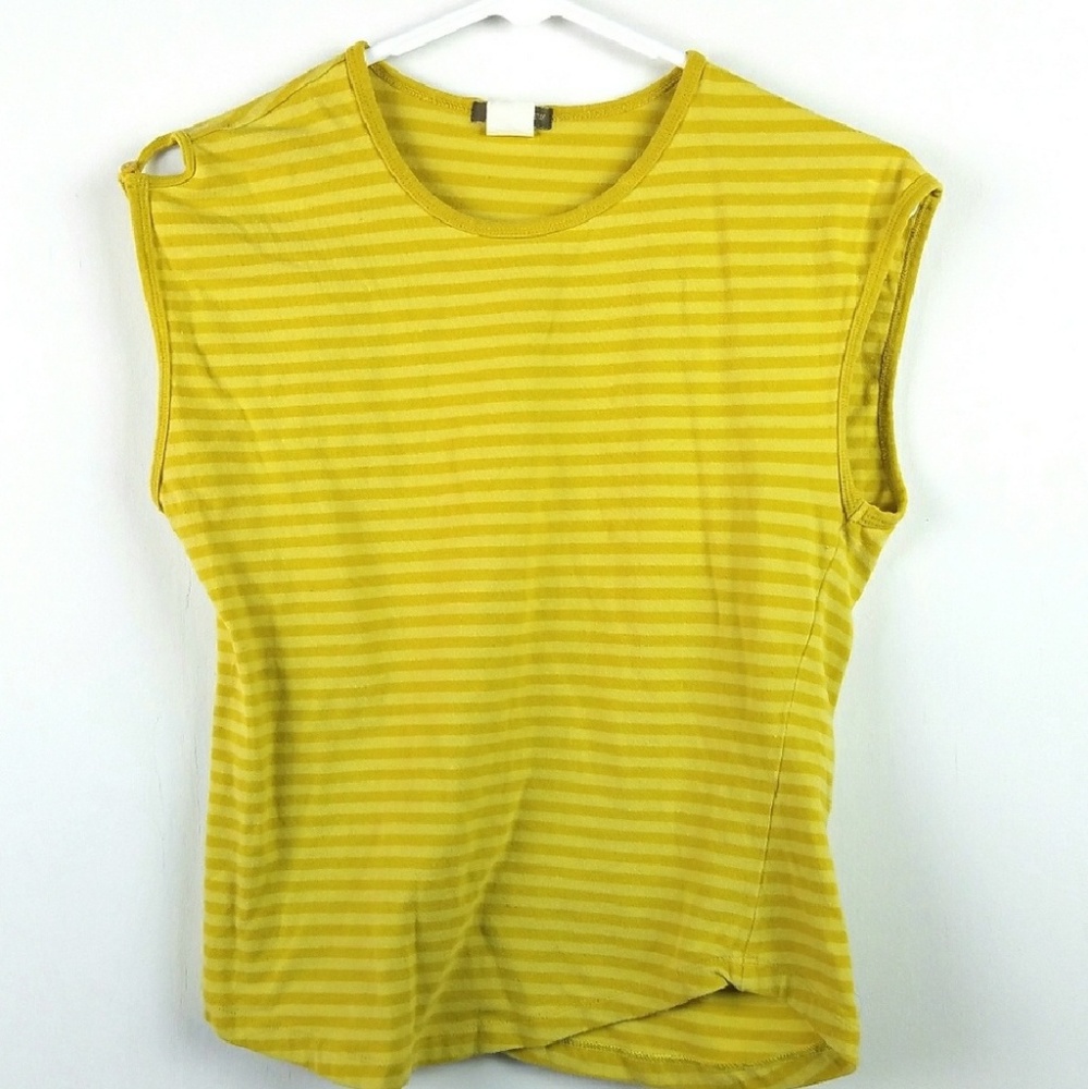 J. Crew Yellow Striped Knit Shirt Sz S